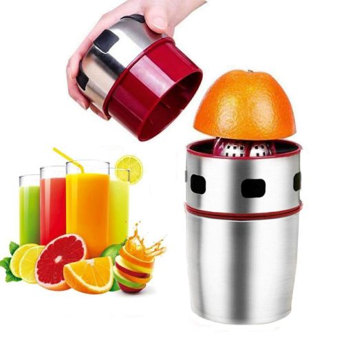 Portable Manual Citrus Juicer Stainless Steel Hand Press Grapefruit Hand Squeezer Lid Rotation Squeezer for Oranges, Lemons Portable Manual Citrus Juicer Stainless Steel Hand Press Grapefruit Hand Squeezer Lid Rotation Squeezer for Oranges, Lemons